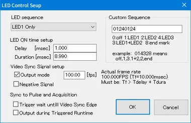 Setting for LED sequential lighting